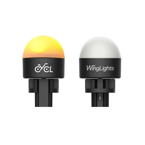 CYCL WingLights Pop for e-Scooters Flechas para Patinete eléctrico | Indicadores de dirección Compatible con Manillar de Perfil de Luna Ascendente | Batería cargada LED Naranja Luces Intermitentes