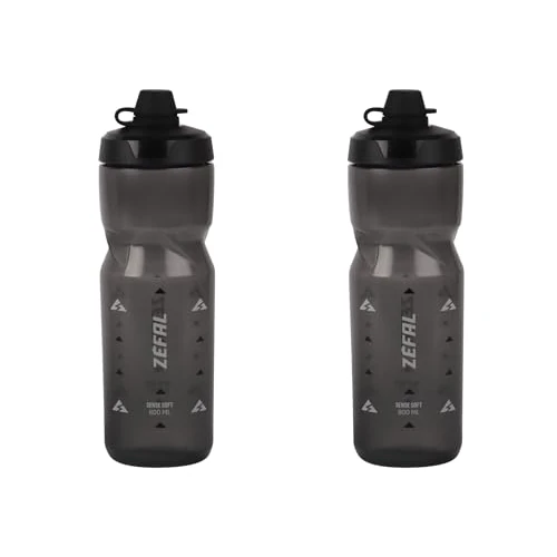 Offerta a tempo: ZEFAL Pack Sense Soft 80 No Mud - Set di due Borracce Bici e MTB Con Protezione Della Tettarella - Senza BPA - Borraccia Ciclismo e Sportiva Inodore e Leggera - 2 x 800ml, Nero Fume - 18% da 15.90 € a 13.11 €