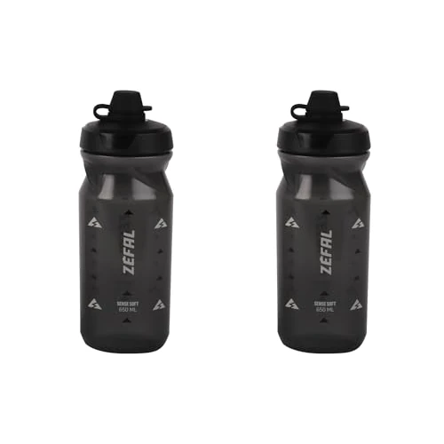 Offre limitée : ZEFAL Pack Sense Soft 65 No-Mud - Lot de Deux Bidons Velo et VTT - Gourde Sport Souple et Inodore - Bidon Eau Sans BPA - Tetine Silicone - Noir Fumé, 2 x 650 ML de 13.90 € à 13.90 € (0.00% de remise)