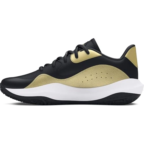 Oferta limitada: Under Armour UA Lockdown 7 Low Zapatillas de Baloncesto para Hombre y Mujer, Deportivas Unisex con mediasuela de EVA, Negro/Dorado metálico/Negro de 75.00 EUR a 37.97 EUR (ahorro 49%)