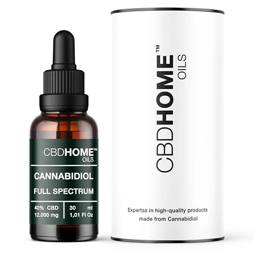 Oferta limitada: CBD HOME Oils - Aceite con CBD Full Spectrum al 40% - 30 ml - Fórmula con 12.000 mg de Cannabidiol - Base de Coco y Semilla de Cáñamo Ecológico - Fórmula Certificada - Con Omega 3-6-9 - Fabricado UE de 39.99 EUR a 33.99 EUR (ahorro 15%)