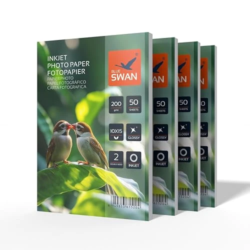 Zeitlich begrenztes Angebot: BLUE SWAN 10x15 cm Fotopapier 200 g/m² 200 Blatt – Doppelseitig glänzend, wasserabweisend, schnelltrocknend & kratzfest – Für Fotos, Alben, Flyer, Präsentationen – kompatibel mit Tintenstrahldruckern von 14.88 € auf 13.39 € (1