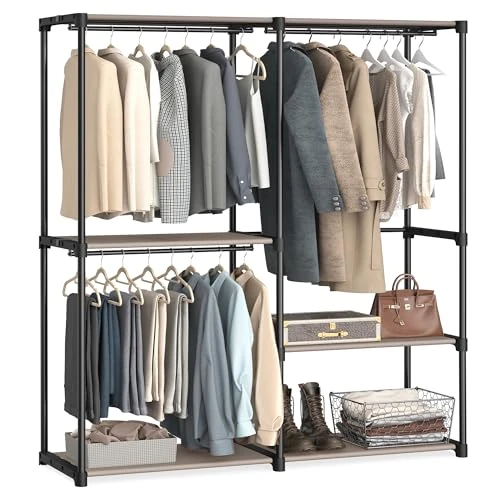 Oferta limitada: SONGMICS Armario de Ropa Plegable, Perchero con Barras, 138 x 43 x 182 cm de 36.99 € a 36.99 € (ahorro 0.00%)