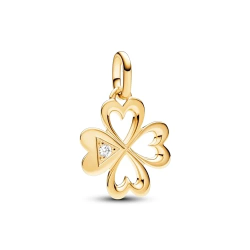 Limitiertes Angebot: PANDORA ME Herz Vierblättriges Kleeblatt Medaillon-Charm aus Sterling Silber mit vergoldeter Metalllegierung, Cubic Zirkoniastein, Kompatibel ME und Moments Armbändern, 763034C01 von 55.00 EUR auf 43.90 EUR (Spare 20%)