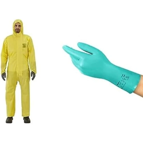 Oferta limitada: AlphaTec 2300 Model 132, Mono de Trabajo, Protección Quimica Tipo 3/4/5, Traje Integral, Amarillo, Talla M (1 Unidad) + AlphaTec 37-300 Guantes de Nitrilo, Protección Química, Verde,Talla M (12 Pares) de 29.94 EUR a 23.28 EUR (ahorro 22%)
