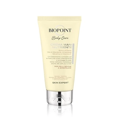 Biopoint - Odżywczy krem do rąk, wzbogacony masłem shea, olejem migdałowym i gliceryną, krem do rąk do skóry suchej i pękniętej, 75 ml