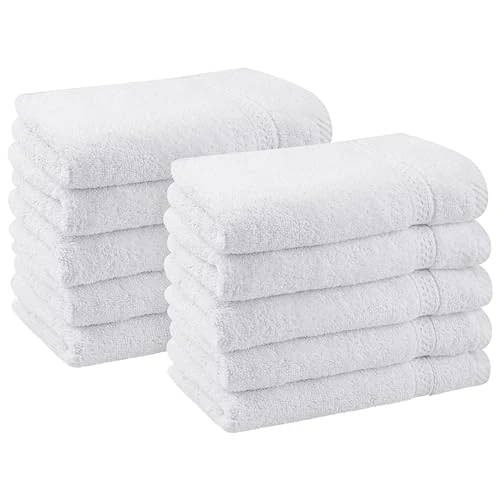 Utopia Towels - Set of 10 Flannels, 30 x 50 cm, 100% Cotton Wash Cloths (White)