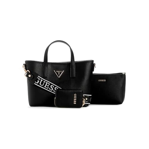 GUESS Latona Tote Mini sac à bandoulière pour femme, taille unique, noir, Taille unique
