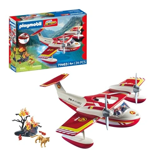 Oferta limitowana: PLAYMOBIL Action Heroes 71463 Samolot straży pożarnej z funkcją gaszenia pożaru, bohaterskie misje ratunkowe. Zabawne i pomysłowe odgrywanie ról, zabawki dla dzieci w wieku od 4 roku życia z 119.99 zł na 119.99 zł (oszczędź 0.00%)