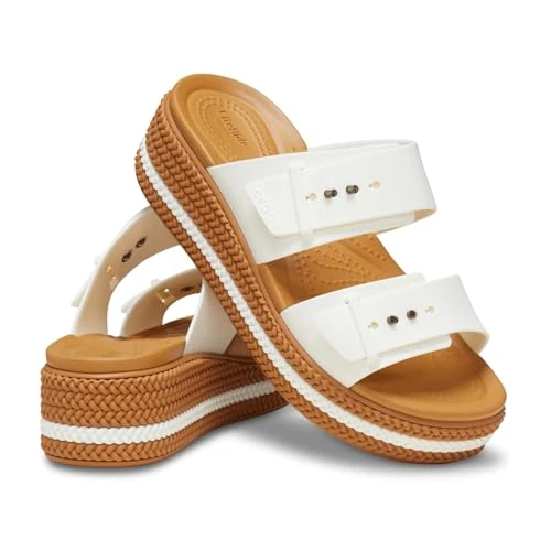 Offerta a tempo: Crocs Brooklyn Woven Buckle, Sandali Donna, Chalk, 39/40 EU - 52% da 64.99 € a 31.30 €