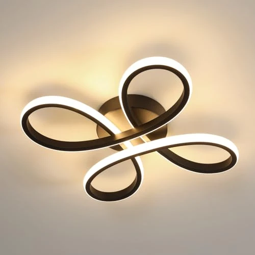 Beperkte aanbieding: Comely Moderne LED Plafondlamp, 30W 3375LM Plafondlamp Armatuur 3000K Warm Licht Verlichting voor Slaapkamer, Woonkamer, Eetkamer, Keuken, 30cm, Zwart van 36.59 EUR naar 36.59 EUR (besparing 0%)