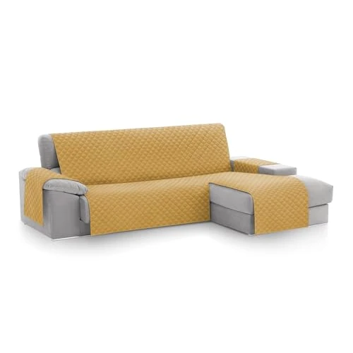 textil-home MALU Chaise Longue Sofa Cover L shape, protector for Right Arm Quilted Sofas. Size - 240cm. Color Mustard (front view)