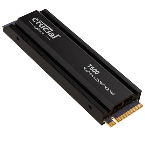Crucial T500 1TB SSD PCIe Gen4 NVMe M.2 with Heatsink, Up to 7300MB/s, Compatible with PlayStation 5, TLC NAND, Desktop PC, Solid State Drive - CT1000T500SSD5