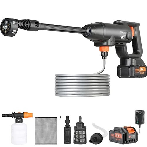 Offerta a tempo: VEVOR Idropulitrice Portatile Senza Fili da 580 PSI 1,1 GPM ad Alta Pressione con Batteria 4,0 Ah, Autolavaggio Accessori con Valigetta - 20% da 58.87 € a 46.94 €