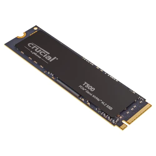 Crucial T500 SSD 1To PCIe Gen4 NVMe M.2, Jusqu’à 7300 Mo/s, TLC NAND, Compatible avec Ordinateur Portable et de Bureau, Disque Dur Interno, Microsoft DirectStorage - CT1000T500SSD8