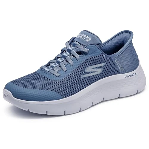 Skechers Womens Go Walk Flex Handsfree Slip-ins - Grand Entry Sneaker, Blauw, 8