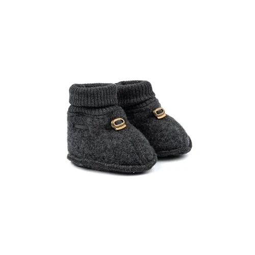 Oferta limitada: Mikk-line Zapatillas de piel de cordero para bebé, cálidas zapatillas de lana merino para niños, 84% lana y 16% poliéster, para niños y niñas, gris antracita, 3-6 meses de 29.67 € a 12.48 € (ahorro 58%)