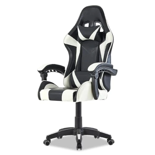 Walden Gaming Stuhl ergonomisch Office Chair bürostühle Gaming Chair Rückenlehne Sitzhöhe verstellbar Drehstuhl Racing Office Computer Ergonomic Video Game Chair (WHITE2)