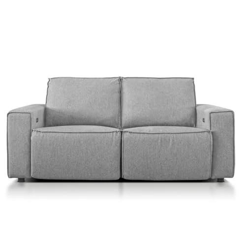 EVERGREENWEB – Sofá Relax de 2 plazas reclinable, sillón Relax, acolchado con reposabrazos y reposapiés, 2 sillones elevadores para persona independientes, sofá Relax, Comodo – FLORENCE (gris claro)