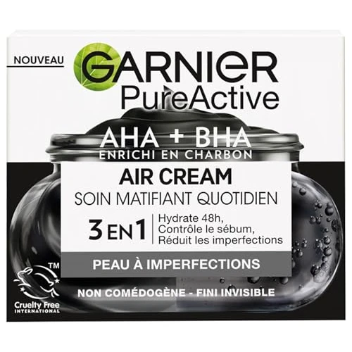 Oferta limitada: Garnier Pure Active Air Cream – Cuidado diario matificante – enriquecido con AHA + BHA & Carbón – Hidrata 48 horas y 12 horas mate * – para pieles mixtas a grasas con de 11.98 € a 11.98 € (ahorro 0.00%)