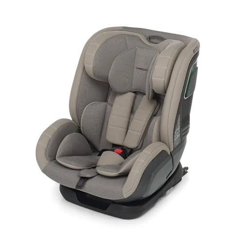 Foppapedretti Car Seat Run I-Size for Children from 76 to 150 cm Height, 15 Months-12 Years, ECE R129 Compliant, Dualfix Fixation (Isofix and Not), Safe Body Protection, Comfort Kid Pad, Desert