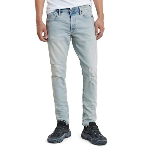 Oferta limitowana: G-STAR 3301 Slim Jeans Dżins Mężczyźni, Niebieski (Sun Faded Ripped Isar Blue 51001-d503-g360), 30W / 32L z 355.25 zł na 355.25 zł (oszczędź 0.00%)