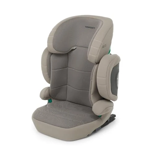 Foppapedretti Siège auto Open I-Size pour enfant de 100 à 150 cm de hauteur, 3-12 ans, conforme ECE R129, fixation Dualfix (Isofix et non), protection des chocs latéraux, déhoussable, Desert
