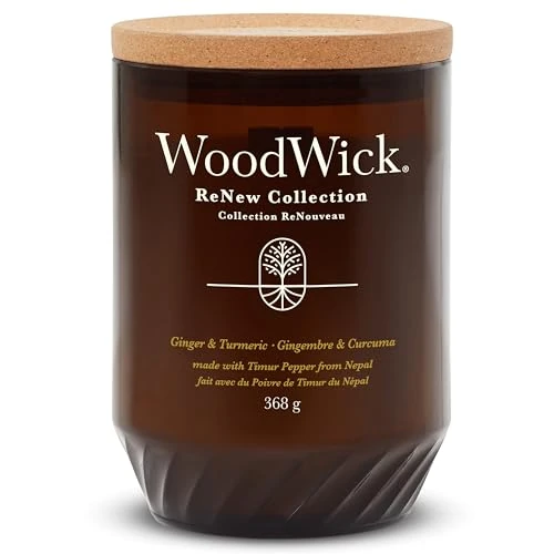 Zeitlich begrenztes Angebot: WoodWick ReNew Duftkerze mit knisterndem Docht | Große Kerze in Cherry Ginger & Turmeric | Pflanzliche Wachsmischung aus Soja & Kokosnuss | recycelte Materialien | Perfekte Geschenke für Frauen von 19.95 € auf 19.95 € (0.00% R