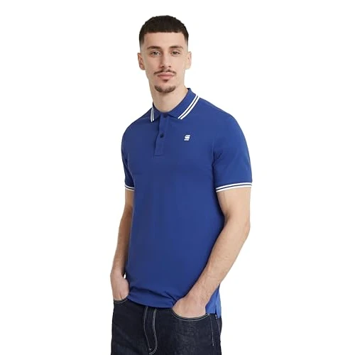 Offerta a tempo: G-STAR Dunda Slim Stripe Polo, Polo Uomo, Blu (radar blue D17127-5864-1474), XS - 61% da 29.97 € a 11.66 €