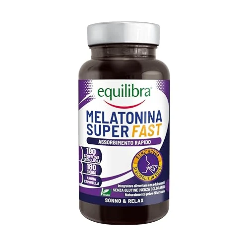 Oferta limitada: Equilibra, Melatonina Superrápida, Suplemento de Melatonina de Absorción Rápida, Sin Necesidad de Agua, Sabor a Manzanilla, Vegano, 180 Comprimidos Solubles de 13.99 EUR a 9.89 EUR (ahorro 29%)