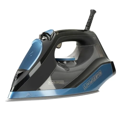 BLACK+DECKER BXIR2801E - Fer à repasser vapeur, 2800 W, céramique, débit vapeur de 180 g/min, vapeur continue à 45 g/min, autonettoyage, double filtre anti-calcaire, arrêt automatique