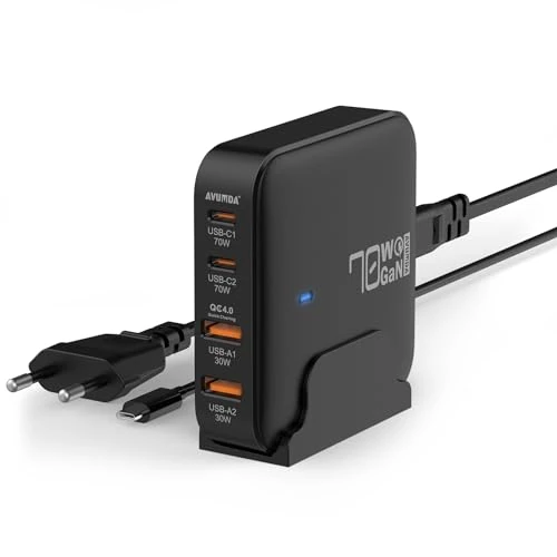 Oferta limitada: AVUMDA 70W Cargador USB C 4 Portas PD3.0 GaN III Cargador para MacBook Pro Air M1 M2 XPS 15 iPhone 15 Pro Max iPad Pro Air Google Pixel Samsung Galaxy S23 Ultra Steam Deck (Cable 100W Incluido) de 22.99 € a 22.99 € (ahorro 0.00%)