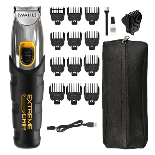 Wahl Extreme Grip Beard Trimmer, Beard Trimmer for Men, Stubble Cutter, Cordless Trimmer, Men's Grooming Kit, Beard Care for Men, Precision Cutting Blades