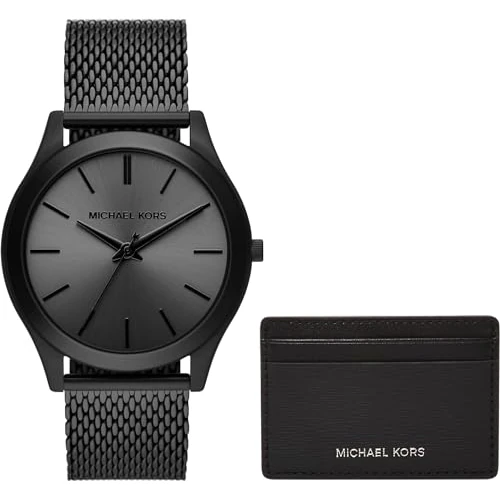 Offerta a tempo: Michael Kors Orologio Runway da uomo, Movimento al quarzo con data a tre lancette e cinturino in acciaio inossidabile o PVC, 44 mm, Set nero - 70% da 279.00 € a 84.70 €
