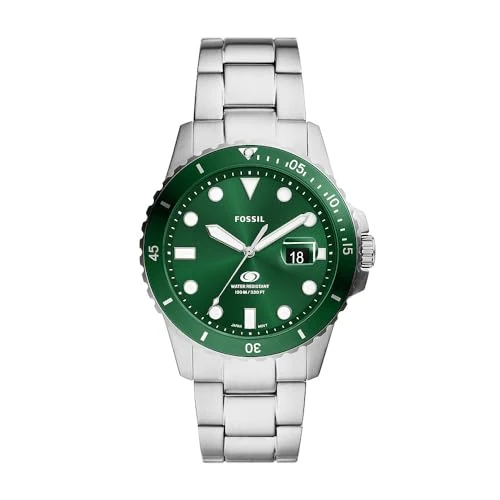 Tijdelijke aanbieding: Fossil Blue Dive Horloge voor heren Quartz driehandig datumuurwerk met roestvrij stalen of leren band van 178.69 EUR naar 125.08 EUR (korting 30%)
