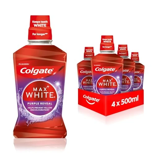 Oferta limitowana: Colgate Max White Purple płyn do płukania jamy ustnej 4 x 500 ml z 104.85 zł na 104.85 zł (oszczędź 0.00%)