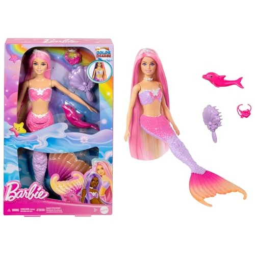 Offerta a tempo: Barbie - Malibu Sirena - Bambola con Capelli Rosa e Accesori per lo Styiling — 48% da 26,99 € a 13,99 €