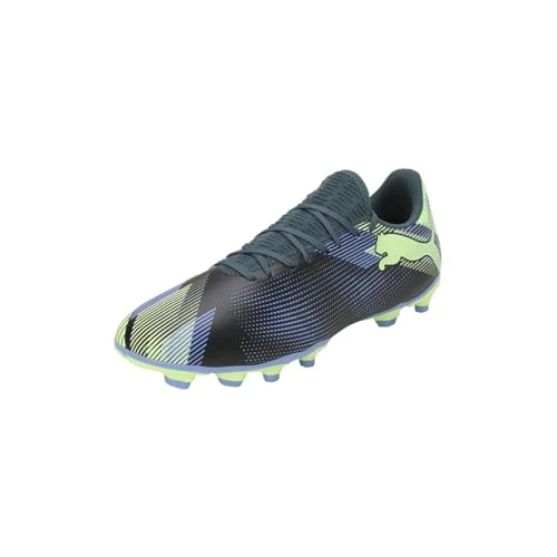 Puma Future 7 Play Fg/AG, Soccer Shoe Unisex - Adulto, Gray Skies Elektro Purple Fizzy Apple Puma White, 43 EU