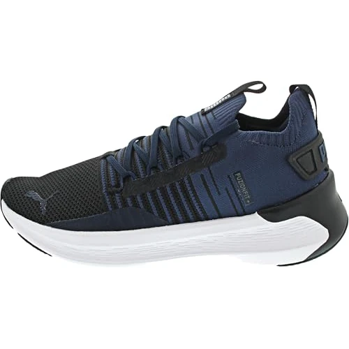 PUMA Unisex Softride Symmetry Fuzion Road hardloopschoen, Puma Black Club Navy PUMA Wit, 40.5 EU