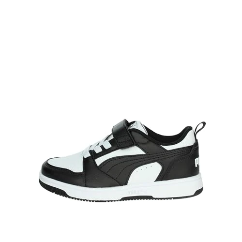 Limited-time offer: PUMA Unisex Kids Rebound V6 Lo Ac+ Ps Sneaker, Puma White Puma Black, 13 UK from 37.00 £ to 27.50 £ (save 26%)