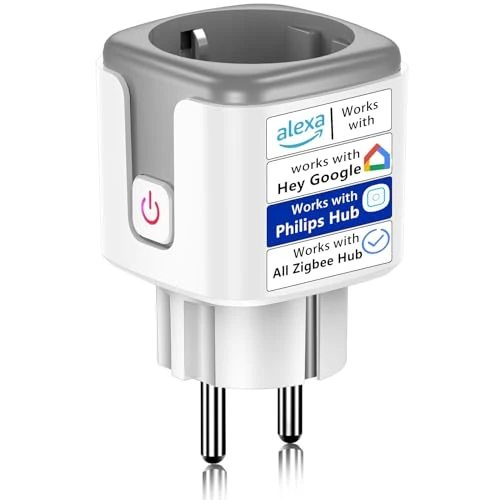 Limitiertes Angebot: SURFOU Zigbee Steckdose, Smart Zeitschaltuhr Steckdose mit Strommessgerät in Home, Kompatibel mit Philips Hue, Alexa, Google Home und SmartThings, HUE Bridge Erforderlich, Zigbee 3.0 Plug (1 Pack) von 14.99 EUR auf 14.99 EUR (Spare 0%)