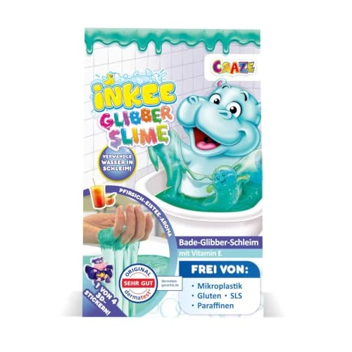 Offerta a tempo: INKEE Slime per la vasca da bagno, Verde al profumo di pesca, Trasforma l'acqua in slime, Include un adesivo della Collezione Hippo (ce ne sono 4 da collezionare), per 25 litri d'acqua - 13% da 4.99 € a 4.35 €