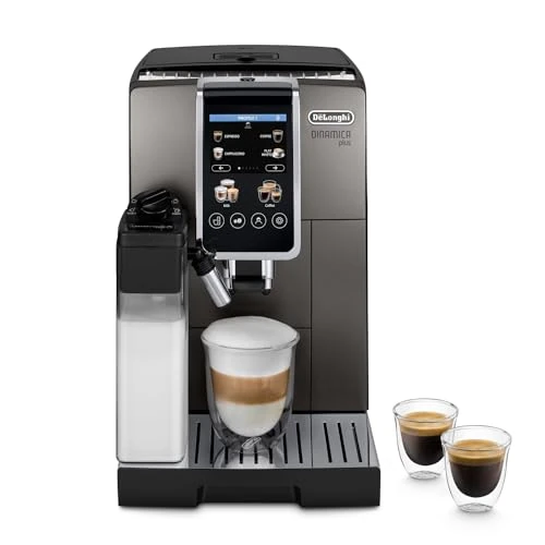 Offerta a tempo: De'Longhi Perfetto Dinamica Plus ECAM380.95.TB, Macchina Automatica per Caffè in Chicchi, Caraffa Montalatte Automatica, 24 Bevande One Touch, Schermo Touch, Spegnimento Programmabile, Titanio — 32% da 949,89 € a 649,00 €