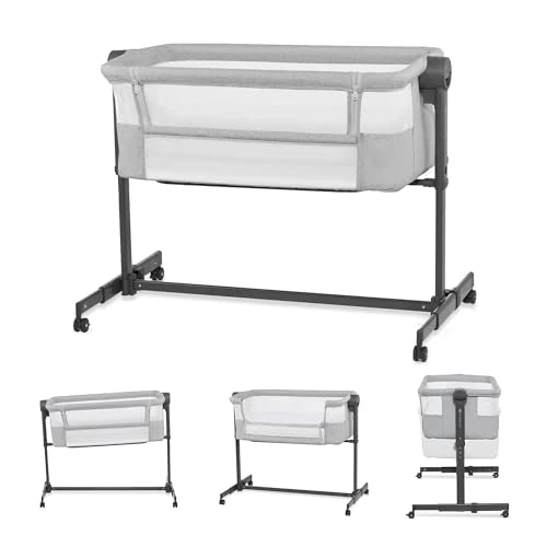 Oferta ograniczona: Kinderkraft NESTE UP2 Łóżeczko dostawne, Łóżko turystyczne dziecięce, Regulacja wysokości i kątu nachylenia, Materac i prześcieradło, Solidna konstrukcja, Opuszczana ściana boczna, do 9 kg, Szary z 299.00 PLN na 299.00 PLN (zniżka 0%)