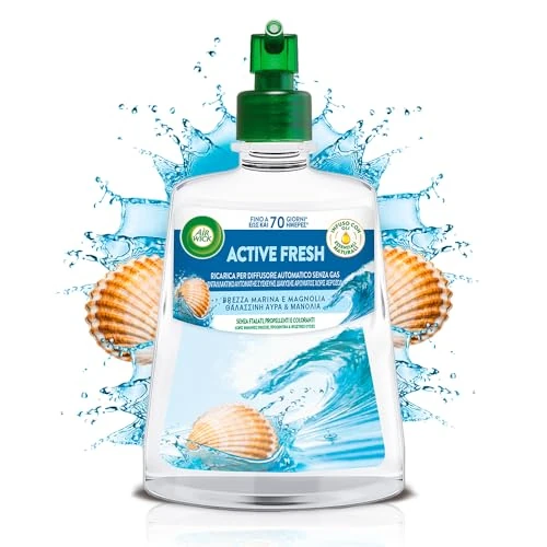 Airwick Active Fresh Air Freshener, Automatic Gas Free Spray Diffuser Refill with Sea Breeze and Magnolia Fragrance, 237 ml (Pack of 1)