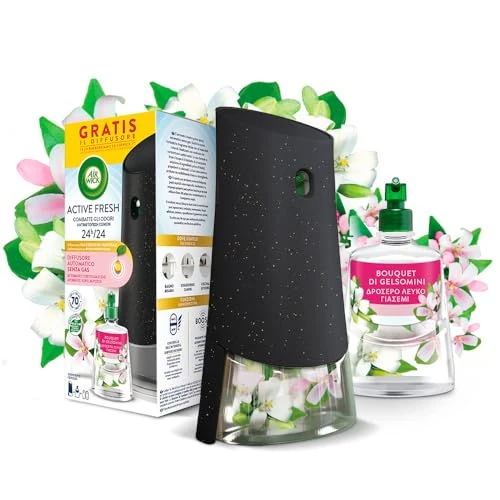 Limitiertes Angebot: Air Wick Active Fresh Lufterfrischer, Packung mit 1 automatischen Diffusor ohne Gas, 1 Nachfüllpackung Jasmin-Bouquet 228 ml, 2 AA-Batterien, neutralisiert Gerüche 24/7 von 24.90 EUR auf 24.90 EUR (Spare 0%)