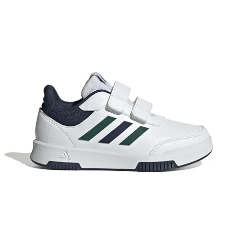 adidas Unisex Kids Tensaur Hook and Loop Shoes, White/Green/Collegiate Navy, 1.5 UK