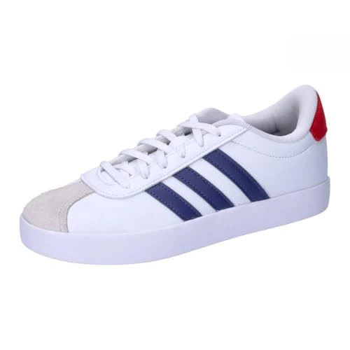 adidas Unisex - Bambini e Ragazzi VL Court Shoes, Cloud White/Dark Blue/Better Scarlet, 31 1/2 EU