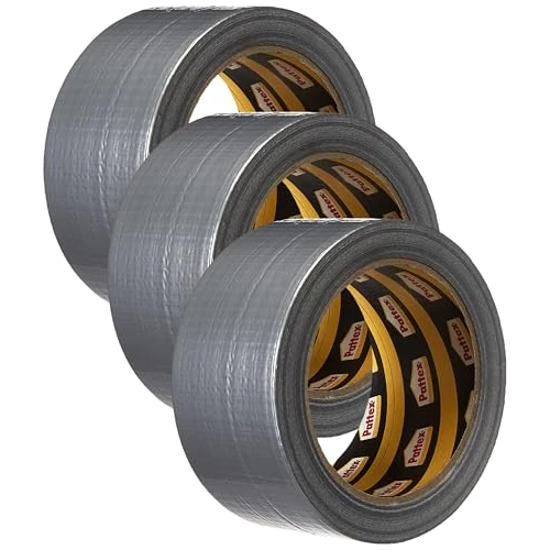 Pattex Nastro Adesivo Americano, Nastro telato rinforzato per riparazioni o decorazioni, Nastro americano impermeabile per tubature, scarichi e condotti, rotolo 50mm x 25m (Confezione da 3)