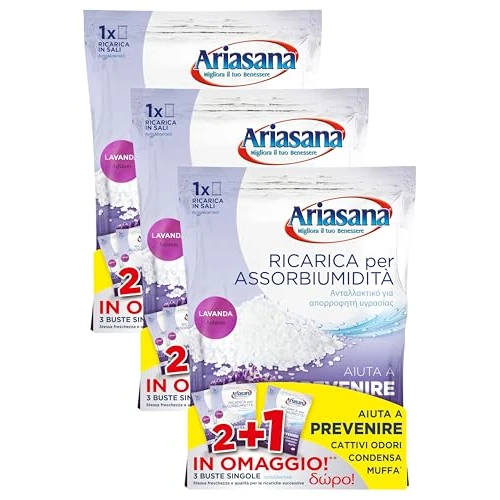 Offerta a tempo: Ariasana Ricarica in Sali Assorbiumidità Fragranza Lavanda Formato Convenienza di — 15% da 19,77 € a 16,77 €